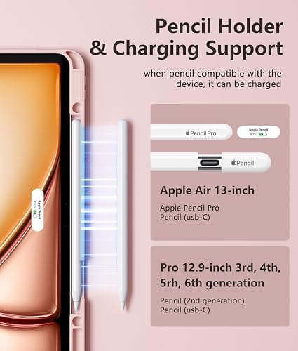 Harvopu for iPad Air 13 inch & Pro 12.9 Case with Keyboard - Multi-Touch Trackpad, 7 Colors Backlit, Detachable Folio Keyboard Cover for iPad Pro 12.9 (6th, 5th, 4th, 3rd gen), Air 13 M3/ M2 (Pink) thumbnail 8