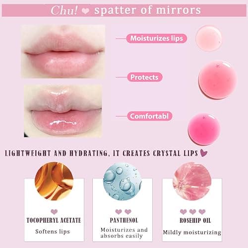 3Pcs Sweet Heart Jelly Lipstick Set, Long Lasting Moisturising Jelly Lip Gloss, Smooth Glossy Lip Balm, Love Lipstick Gift Set for Women and Girls (A) thumbnail 2