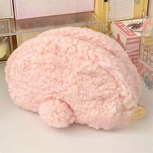 Vobomo Cute Bow Lamb Large Capacity Pencil Case Plush Pen Holder Sweety Pencil Pouch Box Cute Aesthetic Pen Case (Strawberry pink) thumbnail 7