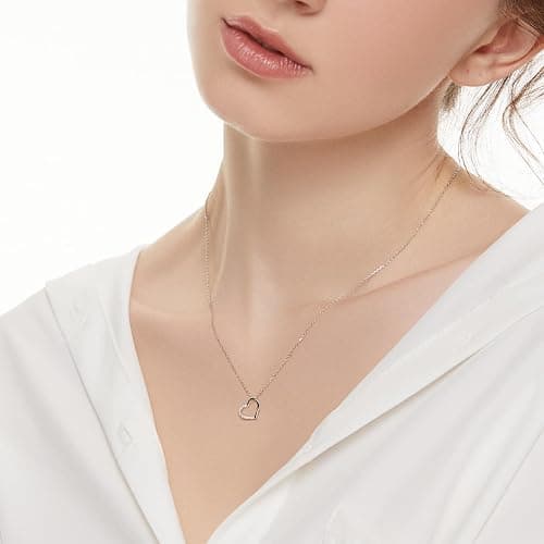 Raelyn&Bev. L'Amour Collection Jewelery,Heart Pendant Necklace,Choker Necklaces For Women, Girls with Polishing Cloth and Velvet Drawstring Bag thumbnail 3