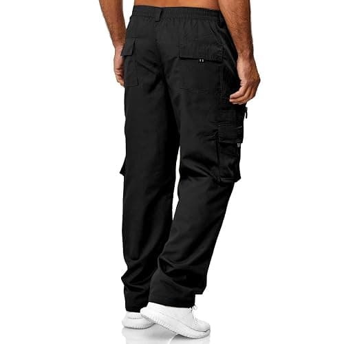 THWEI Mens Cargo Pants Casual Cotton Jogger Multi Pockets Outdoor Hiking Work Sweatpants thumbnail 6