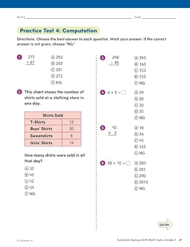 Scholastic Success with Math Tests Grade 3 Workbook thumbnail 8