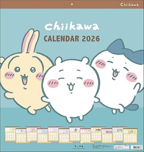 Sunstar Stationery CL-072 Chiikawa Square 2026 Calendar, 17.7 x 16.5 inches (45 x 42 cm) - Image 1