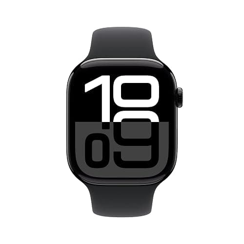 Apple Watch Series 10 [GPS 46mm] Smartwatch with Jet Black Aluminium Case with Black Sport Band. Fitness Tracker, ECG App, Always-On Retina Display, Water-Resistant thumbnail 2