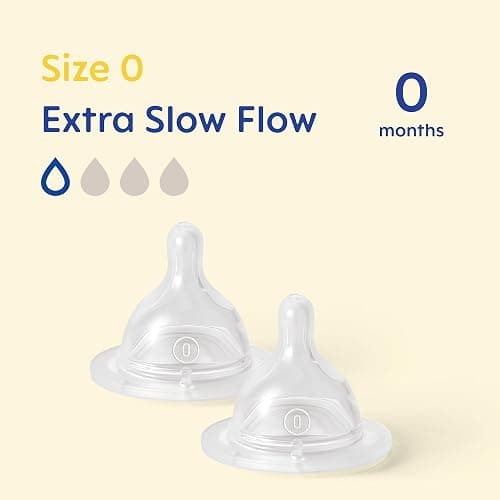 MAM Teats Size 0 | 2 Pack | Extra-Slow Flow | Fits All MAM Bottles | Made from SkinSoft Silicone | Baby Accessories for Newborn thumbnail 2