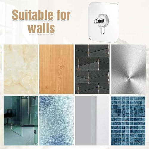ANYSENT Drill Free Adhesive Hooks,Upgraded Picture Hangers Without Nails,Adhesive Wall Mount Screw Hooks for Hanging,Nail Free Wall Hangers for Kitchen, Bathroom (20 PCS, 2.75 * 2.75 inch) thumbnail 6