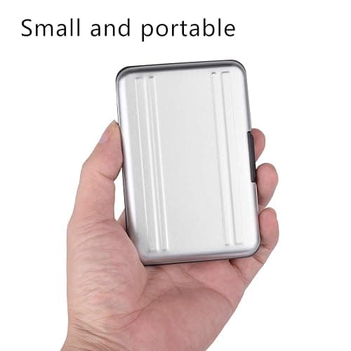 Qkenvo Aluminum Shock Resistant Carrying Box Memory Card Storage Case Holder 8 Slots for SD SDHC MMC Micro SD TF Cards Silver thumbnail 7