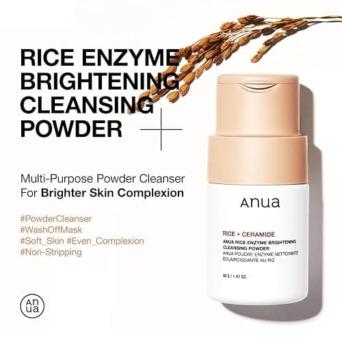 ANUA RICE ENZYME BRIGHTENING CLEANSING POWDER, Rice Mask, Ceramide, Gentle Face Wash for Brightening, Radiant Skin, Facial Cleanser for Dry Skin, Korean Skincare, Fragrance Free, 40g/1.41fl.oz. thumbnail 2
