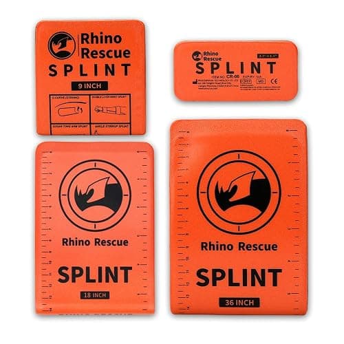 RHINO RESCUE First Aid Splint 36" X 4.3" Orange-Gray, Keep Bones in Position (4, Splint Bundle) - Bundle thumbnail 2