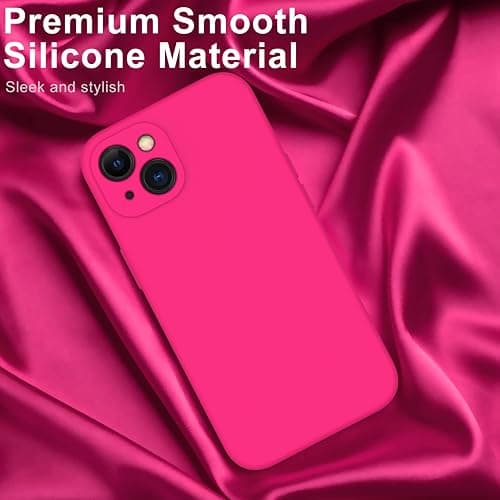 DEENAKIN Compatible with iPhone 14 Plus Case with Screen Protector,Enhanced Camera Cover,16ft Drop Tested Soft Silicone Gel Rubber,Slim Fit Protective Phone Case 6.7" Hot Pink thumbnail 3