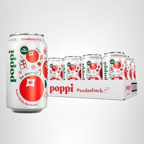 Poppi Sparkling Prebiotic Soda Beverage with Apple Cider Vinegar, Seltzer Water and Fruit Juice, Cranberry Fizz Flavor, 12 Fl Oz, Pack of 12, Packaging May Vary thumbnail 6