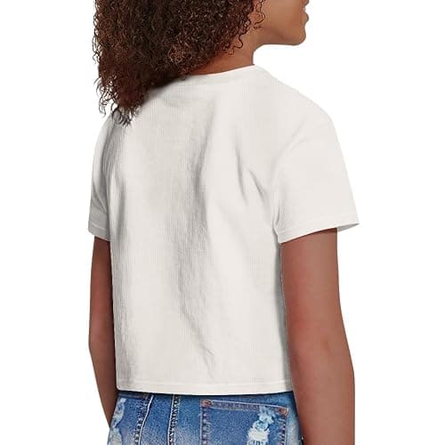 Watdotory Girls Crop Tops Cute Short Sleeve Shirts Fashion Tees for Kids Casual Crewneck Blouses Size 8-16 Years thumbnail 5