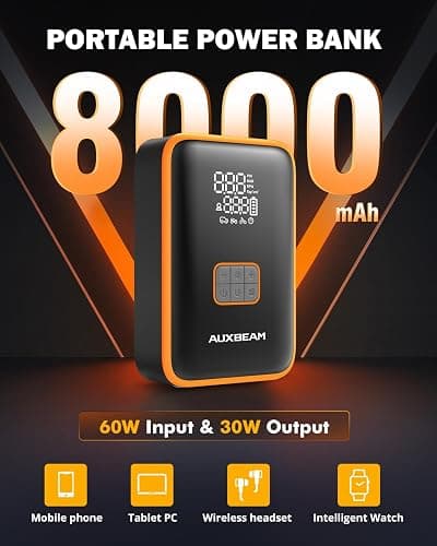 Auxbeam Jump Starter with Air Compressor 3000A Car Battery Jump Starter (6.5 Gas/3.0L Diesel) with 150PSI Cordless Tire Inflator 12V Jumper Box for Car Battery Portable for Compact Vehicle thumbnail 4