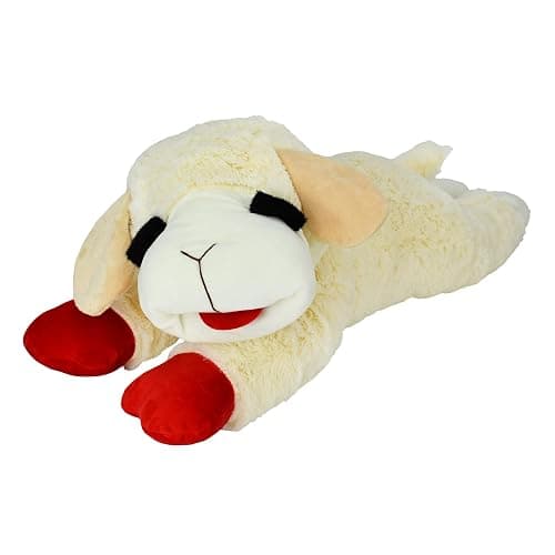 MULTIPET Officially Licensed Lamb Chop Plush Dog Toy, Jumbo, 24-Inch, White (48388) - Image 1