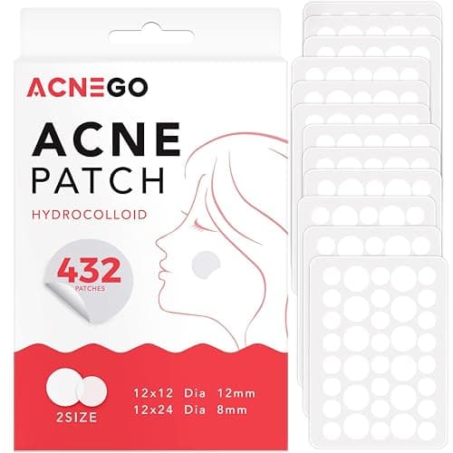 AcneGo 432 Counts Pimple Patches for Face, Hydrocolloid Acne Patches Zit Patches for Face Acne Spot Treatment Patch Cystic Acne Treatment Stickers Blemish Hydrocolloid Patches for all Skin Type - Image 1