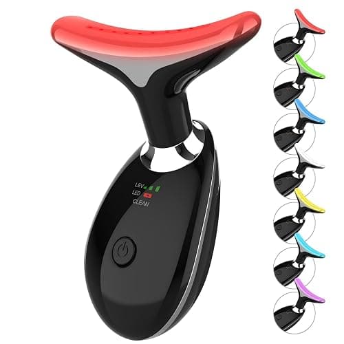 ELISHINE Red-Light-Therapy-for-Face and Neck, 7 Color Light Based Facial Massager, Portable Skin Care Tool (Black) thumbnail 8