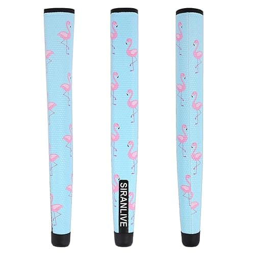 Golf Putter Grip Light Weight Breathable Leather Soft Leather Golf Grips - Blue&Pink