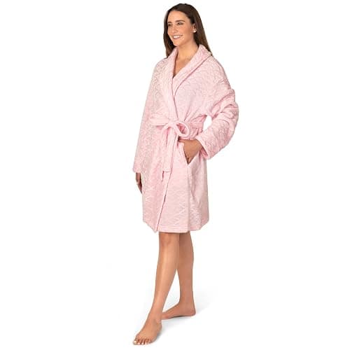 PAVILIA Womens Robes Kimono, Knee Length Plush Fluffy Winter Shower Bathrobe, Soft Fuzzy Cozy Warm with Pockets thumbnail 8
