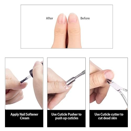 6 Packs Cuticle Trimmer with Pusher - Professional Stainless Steel Cuticle Nippers Cutter Clippers and Cuticle Remover Manicure Tools for Fingernails Toenails (silver) thumbnail 5