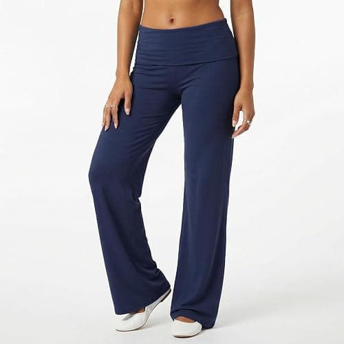 Fold Over Yoga Pants for Women Low Rise Wide Leg Cute Flare Sweatpants | Low Waisted,Lounge Pants,Back to School Clothes for Teen Girls thumbnail 6