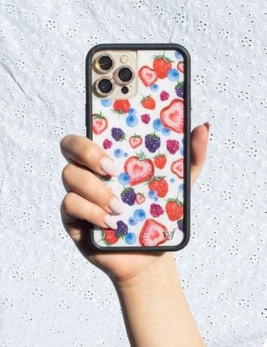 Wildflower Cases - Fruit Tart, Compatible with Apple iPhone 16 Pro | Berry Blue Red Pink Popular Aesthetic Cute Trendy - Protective Black Bumper, 4ft Drop Test Certified, Women Owned Small Business - Fruit Tart thumbnail 3