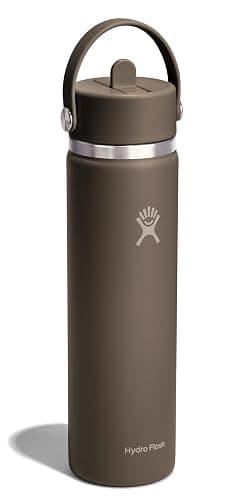 Hydro Flask Water Bottle - Insulated Stainless Steel - Wide Mouth Flex Straw Lid, Non Spill, Leakproof and Refillable in 24 Oz Sandpiper thumbnail 4