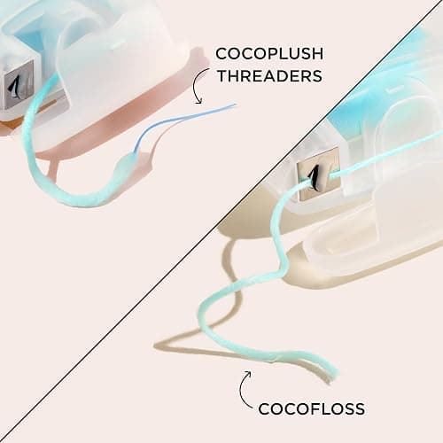 Cocofloss CocoPlush Threaders, Dental Floss for Implants, Bridges, and Braces, Mint, Waxed, Dentist-Designed Oral Care with Coconut Oil, 30 Per Pack thumbnail 3