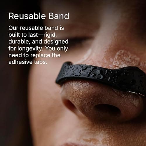 Intake Breathing Nasal Strip Starter Kit (15 Count, Black) - Boost Oxygen Intake, Reduce Snoring, Improve Sleep Quality - Sweat Resistant, Skin Safe Nasal Strips - Extra Strength Snoring Solution thumbnail 8
