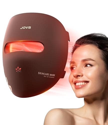 JOVS 4D Red Light Therapy Mask for Face with 4 Color Light Modes, Breathable Wireless 328 LEDs Face Mask with 850NM Near-Infrared Light, Portable LED Face Mask Light Therapy with Timer for Home Travel - Image 1