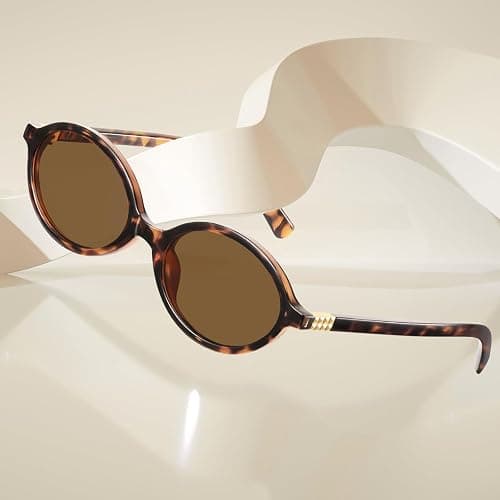 KUGUAOK 4PACK Retro Oval Sunglasses for Women Trendy Small Frame 90s Sun Glasses UV Protection Y2k Fashion Shades thumbnail 3