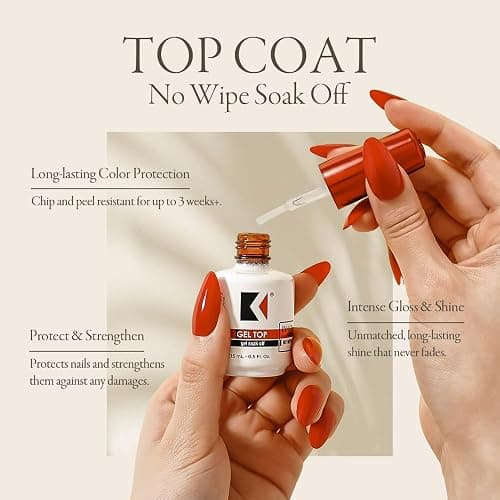KUPA GelFinity - Soak Off Gel - Top Coat Glossy Finish (No-Wipe) Bundle 8.0 Fl Oz + 0.5 Fl Oz thumbnail 2