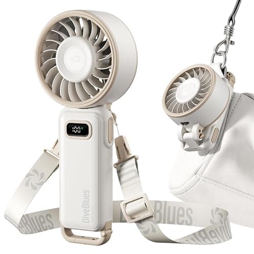 Diveblues Portable Turbo Fan, 100 Speed Handheld Fan with Strong Airflow, Foldable 4 in 1 Personal Fan for Neck, Desk & Travel, USB-C Rechargeable, Lightweight for Summer, Concerts & Outdoor Use - Image 1