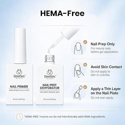 Beetles Nail Dehydrator & Primer Set, No Lifting Prep, Strong Bond, Hema Free for Gel Polish & Acrylic thumbnail 4