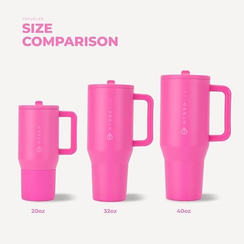 HydroJug Traveler 32oz, Insulated Tumbler with Handle & Straw, Razzle thumbnail 6