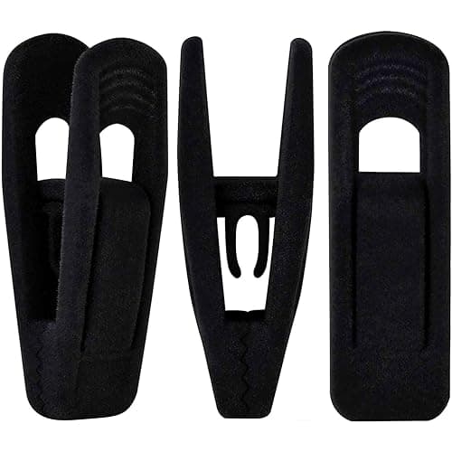 TOFIIGREM Black Velvet Hangers Clips 20 PCS, Non-Slip Velvet Clips for Suit Pant Skirt Hanger, Strong Finger Clips Perfect for Thin Flocking Hangers - 20pc - Black - Image 1