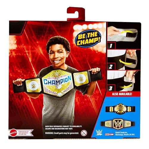 Mattel WWE United States US Championship Role Play Kids Title Belt, Authentic Styling with Adjustable Belt Ages 6 Years Old & Up, Youth, Black thumbnail 5