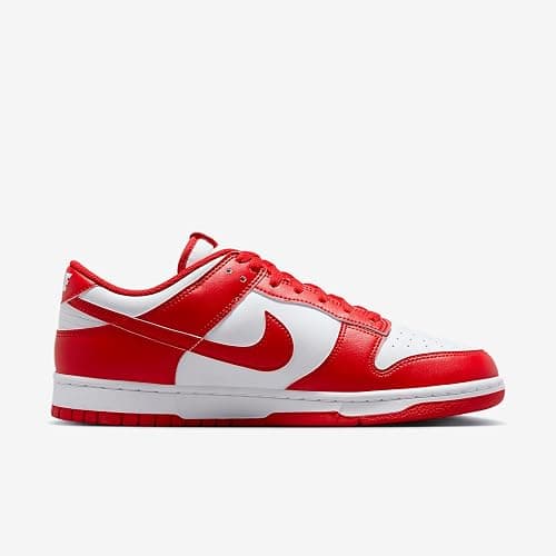 Nike Dunk Low Retro Men's Shoes (HF5441-104, White/White/University Red) thumbnail 3