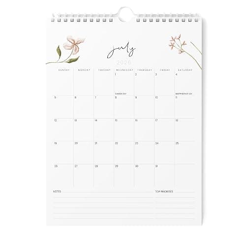 Karto Wall Calendar 2026-2027 8.5x11 in - Flowers | July 2026 to December 2027, Vertical, Boosts Productivity, Easy Monthly Planning - Image 1