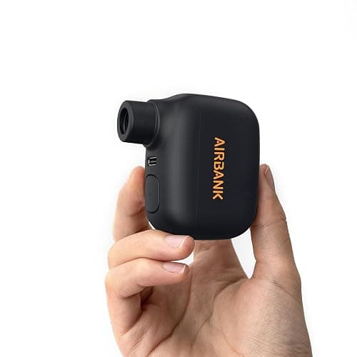AIRBANK Mini Bike Pump POCKET SE, 100 PSI Electric Bicycle Air Pump for Road Bikes, Portable Bicycle Pump, Bicycle Tire Inflator for Schrader and Presta Valve with Rechargeable Battery - Image 1