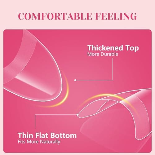 LIONVISON Short Almond Nail Tips Half Cover, 600PCS Extra Short Almond Soft Gel Nail Tips, Pre-shaped Clear False Nails with Handles for Acrylic Nail Salon with Box 12 Sizes - Short Almond thumbnail 3
