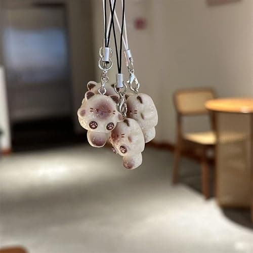 PUCAPOCO Black Cat Phone Charm Cute Kawaii Cat Fish Phone Bag Charm Accessories thumbnail 4