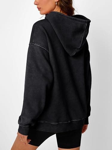 Trendy Queen Oversized Hoodies for Women Teen Girl Winter Sweatshirt Cute Acid Wash Pullover thumbnail 4