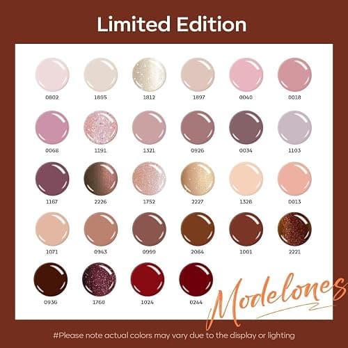 Modelones 32 PCS Gel Nail Polish Kit, 28 Colors Nude Brown Gel Polish with Glitter & Glossy & Matte Top Coat, 4 WEEKS+ Long-Lasting, Perfect for DIY Salon Home thumbnail 3