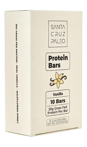 Santa Cruz Paleo Protein Bar – 20g Grass-Fed Whey & Collagen Protein – Wildflower Honey Sweetened, No Seed Oils, High Protein Snack Bar (Vanilla Flavor, Pack of 10) thumbnail 4
