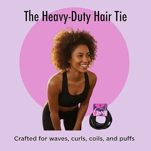 Goody Ouchless XL & Extra Thick Hair Elastics - Black Hair Ties for Women, No Damage, Strong Hold for Thick Hair, Curly or Textured Styles - 10 Count, Gentle & Secure Ponytail Holders thumbnail 13