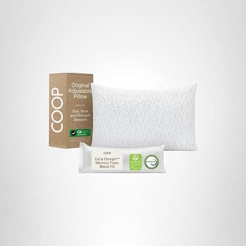 Coop Home Goods Original Adjustable Pillow, Queen Size Bed Pillows for Sleeping, Cross Cut Memory Foam Pillows - Medium Firm Back, Stomach and Side Sleeper Pillow, CertiPUR-US/GREENGUARD Gold thumbnail 10