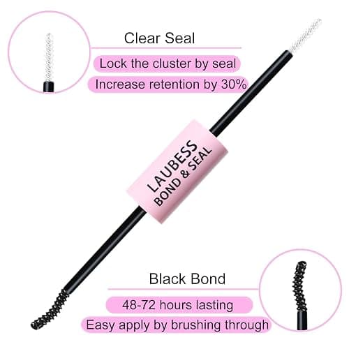 LAUBESS Lash Bond and Seal Eyelash Glue 10ml DIY at Home Long Lasting 72H+ Waterproof Black thumbnail 3