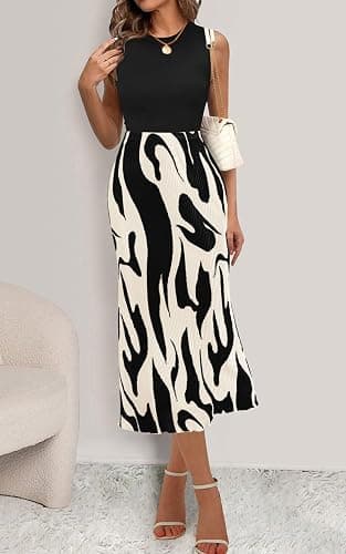 PRETTYGARDEN Women's 2026 Summer High Waist Graphic Print A Line Pleated Long Skirts for Women Trendy Plisse Midi Skirt thumbnail 4