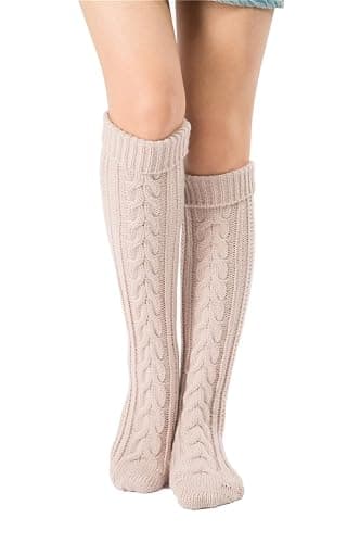 SherryDC Women's Cable Knit Long Boot Stocking Socks Knee High Winter Leg Warmers thumbnail 2