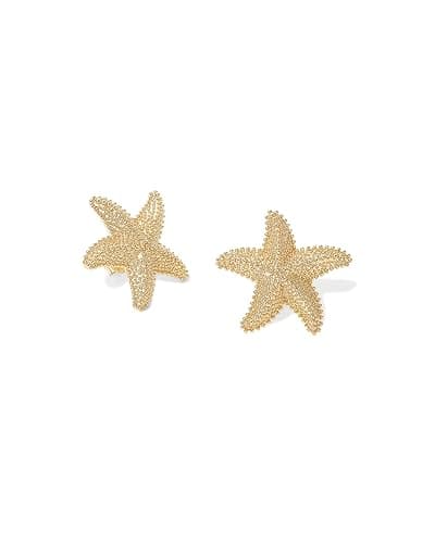 PAVOI 14K Gold Plated Starfish Statement Stud Earrings for Women | Trendy Jewelry Alluring Ocean-Themed Dangling Earrings thumbnail 3